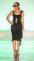 Ebony Silk Scarf Dress- Solid Color